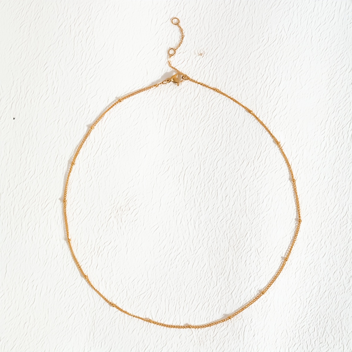 Women's Minimalist Stainless Steel Necklace Golden Tone Delicate Chain